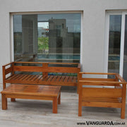 sillón madera jardín