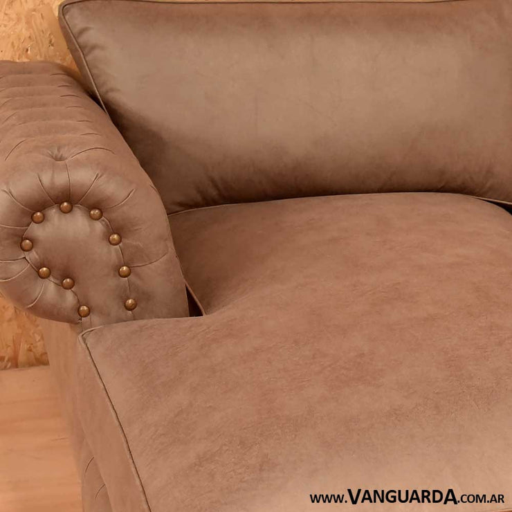 sofá chester esquinero tapizado cuero