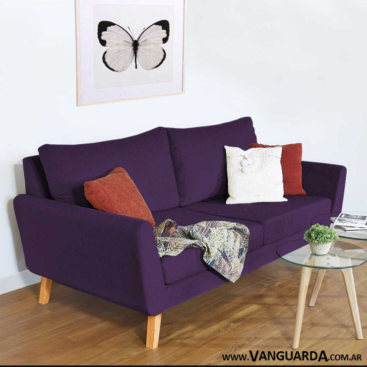sofá violeta para comedor
